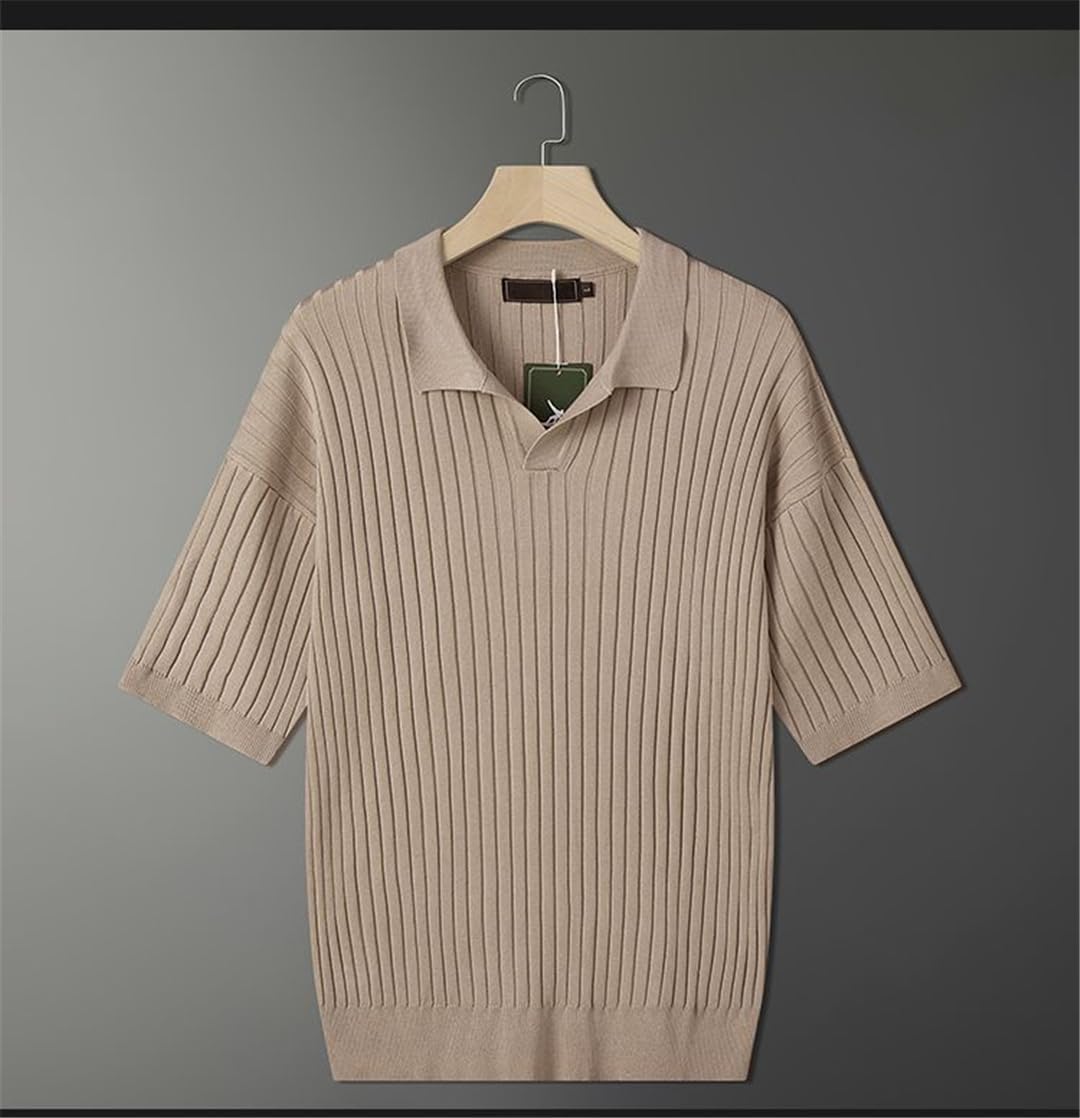 Linea Polo Shirt – Textured Elegance in a Refined Apricot Hue | Buy 1, Get 1 Free