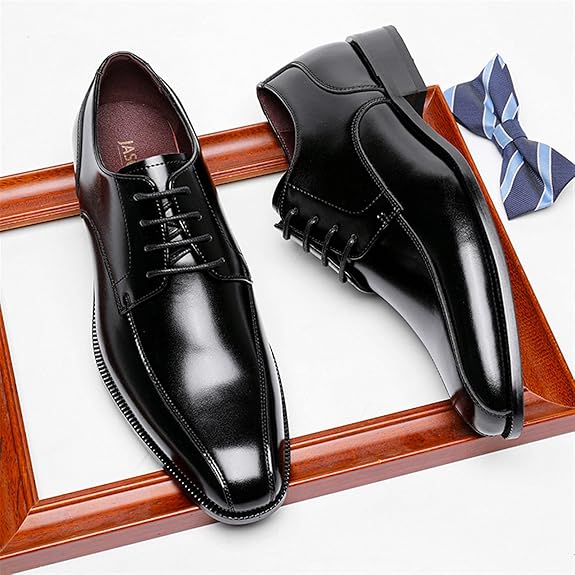 Clarey Savile Apron Derby – Black Polished Calf Leather
