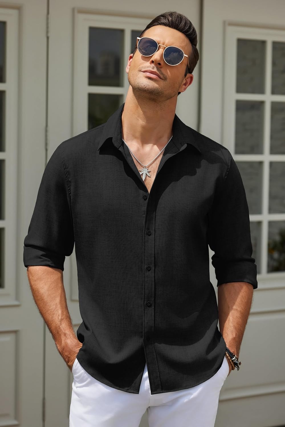 Riviera Linen Shirt – 100% Linen, Long Sleeve Elegance for Summer Days | Buy 1, Get 1 Free