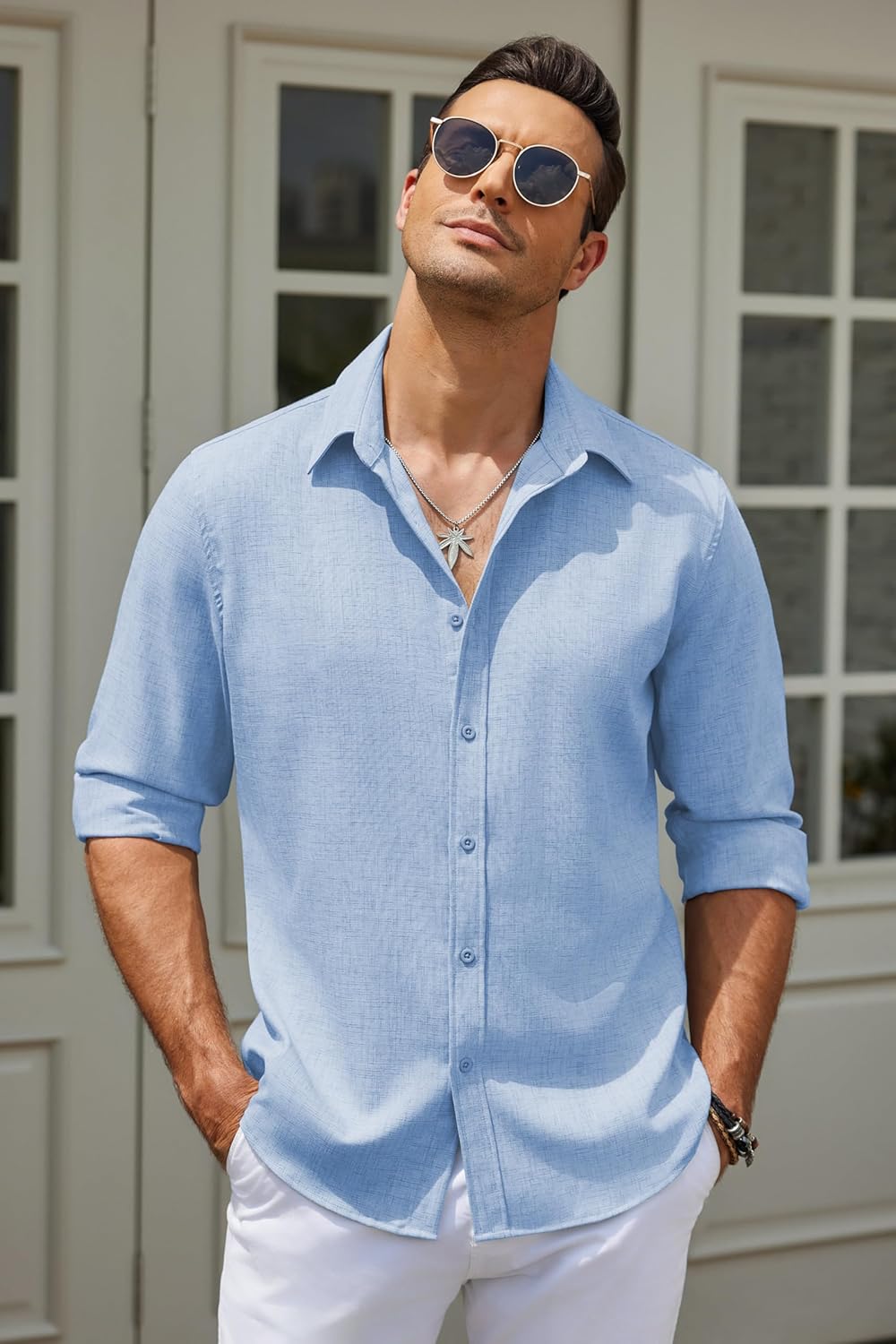 Riviera Linen Shirt – 100% Linen, Long Sleeve Elegance for Summer Days | Buy 1, Get 1 Free