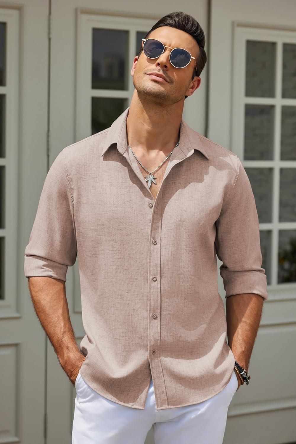 Riviera Linen Shirt – 100% Linen, Long Sleeve Elegance for Summer Days | Buy 1, Get 1 Free