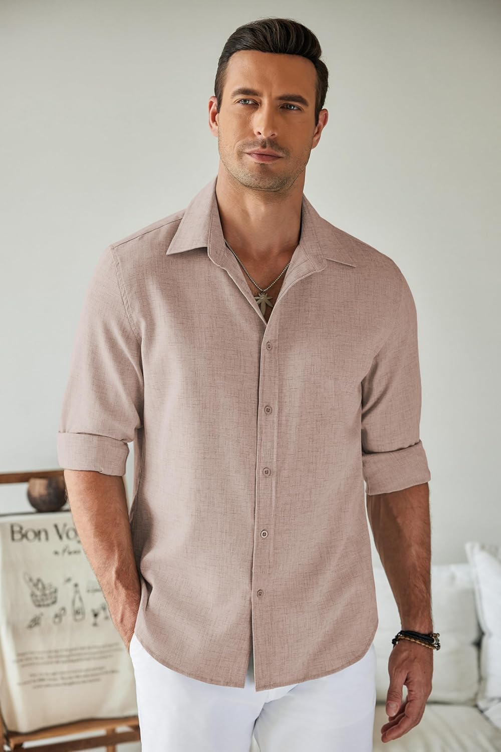 Riviera Linen Shirt – 100% Linen, Long Sleeve Elegance for Summer Days | Buy 1, Get 1 Free