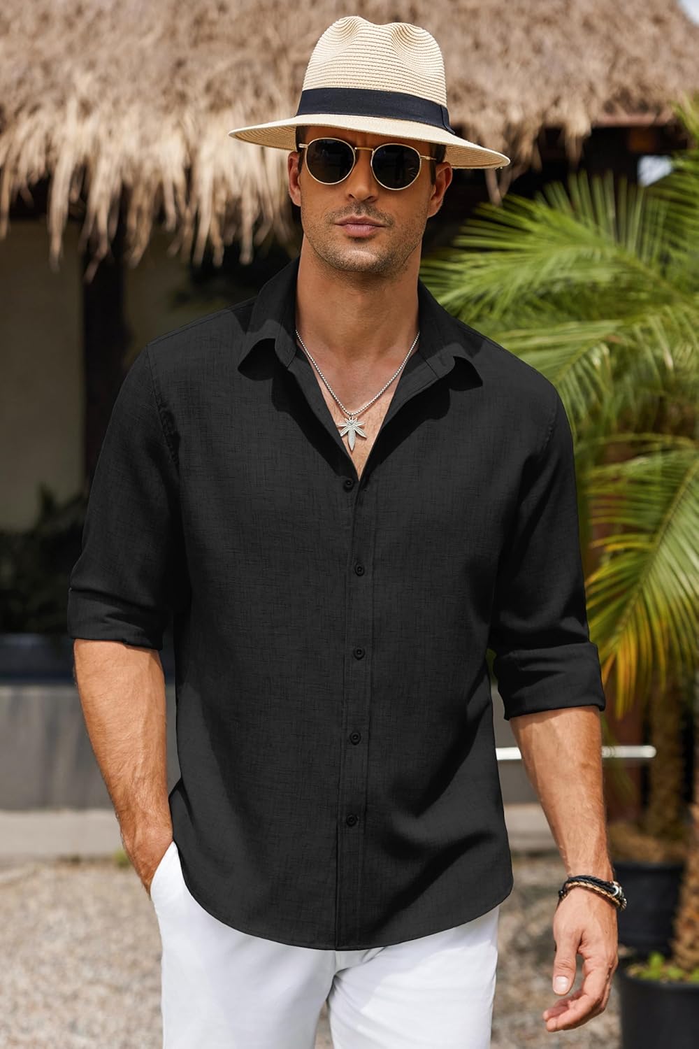 Riviera Linen Shirt – 100% Linen, Long Sleeve Elegance for Summer Days | Buy 1, Get 1 Free