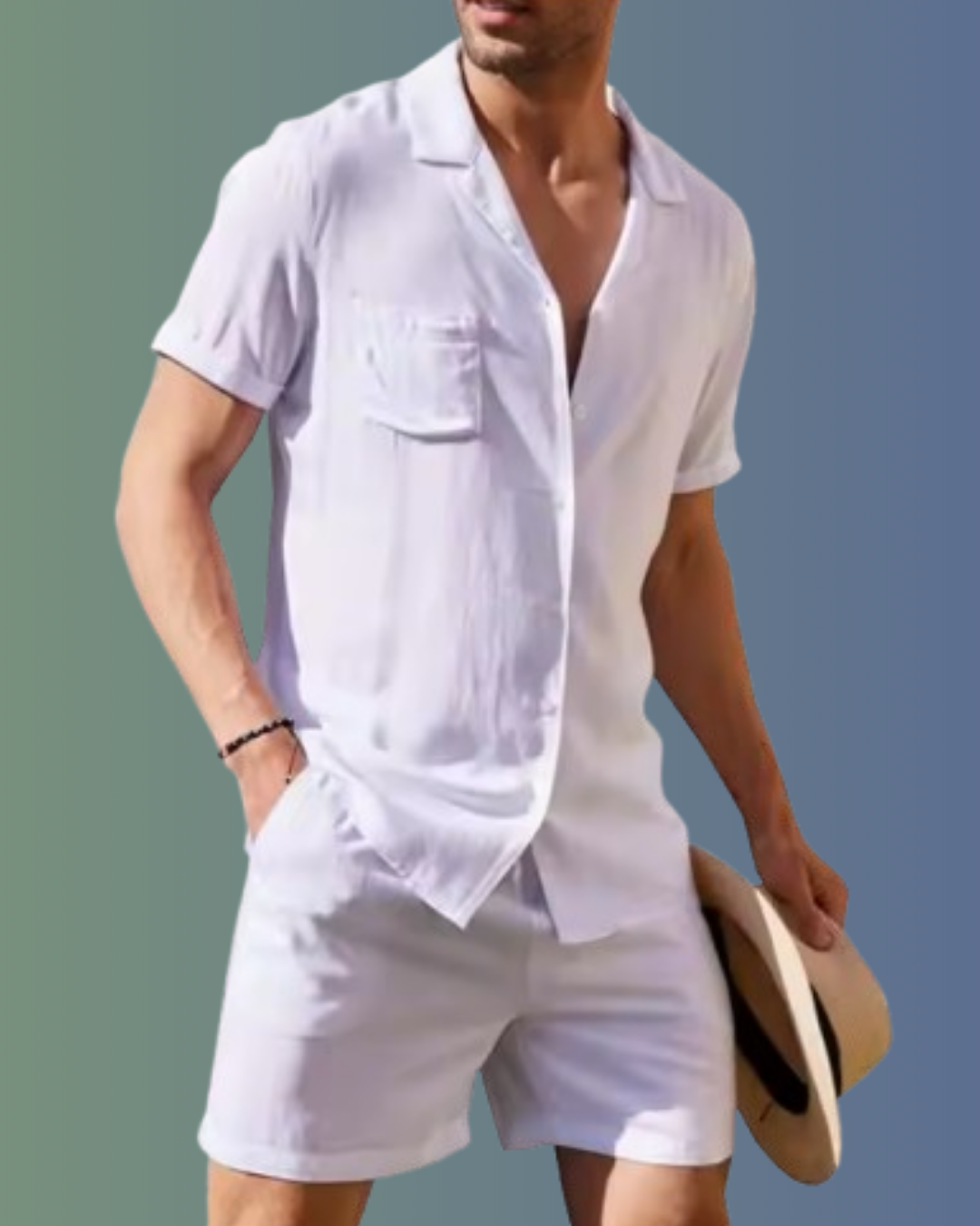 The Santorini – Luxor Men™ Linen Ensemble - Buy 1 Set, Get Sandals & a Watch Free