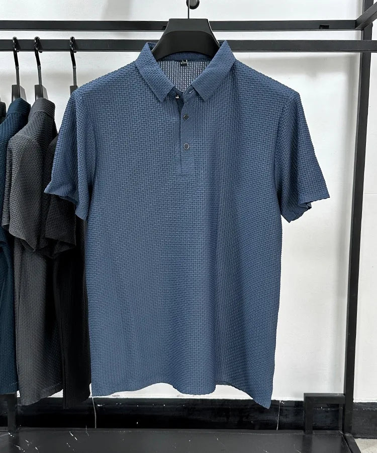 Textura Polo Shirt – Slim Fit with Refined Texture and Two-Button Detail | Buy 1, Get 1 Free