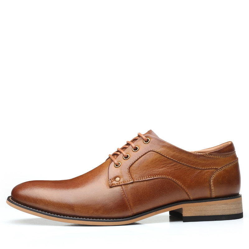 Clarey Holborn Plain-Toe Derby – Tan Burnished Calf Leather