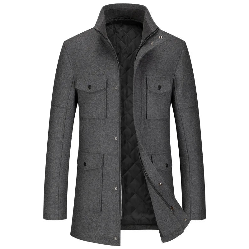 The Regent Overcoat– Luxor Men™ Quilted Field Jacket - Free Express Shipping Included