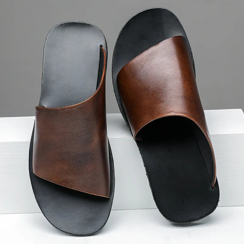 The Positano – Luxor Men™ Leather Slide - Buy 1 Get a Free Matching Leather Belt