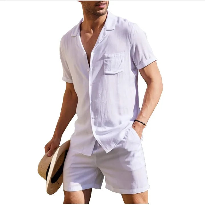 The Santorini – Luxor Men™ Linen Ensemble - Buy 1 Set, Get Sandals & a Watch Free