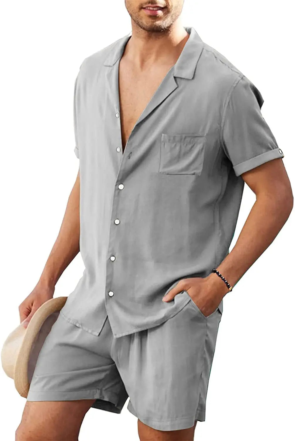 The Santorini – Luxor Men™ Linen Ensemble - Buy 1 Set, Get Sandals & a Watch Free