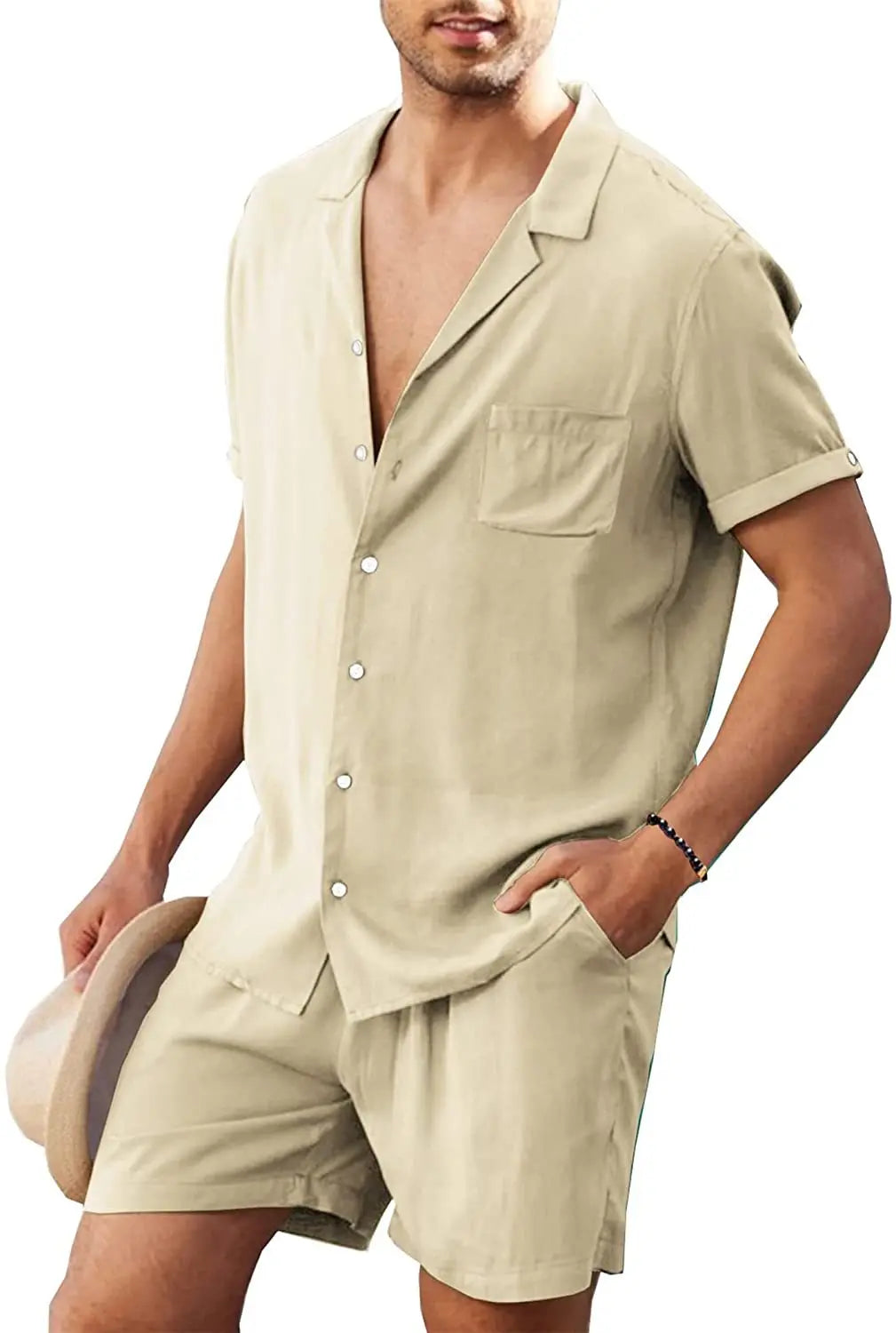 The Santorini – Luxor Men™ Linen Ensemble - Buy 1 Set, Get Sandals & a Watch Free