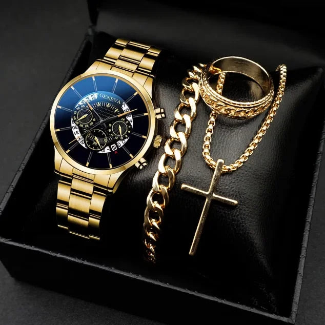 The Olympian – Luxor Men™ Curated 4-Piece Gold Set