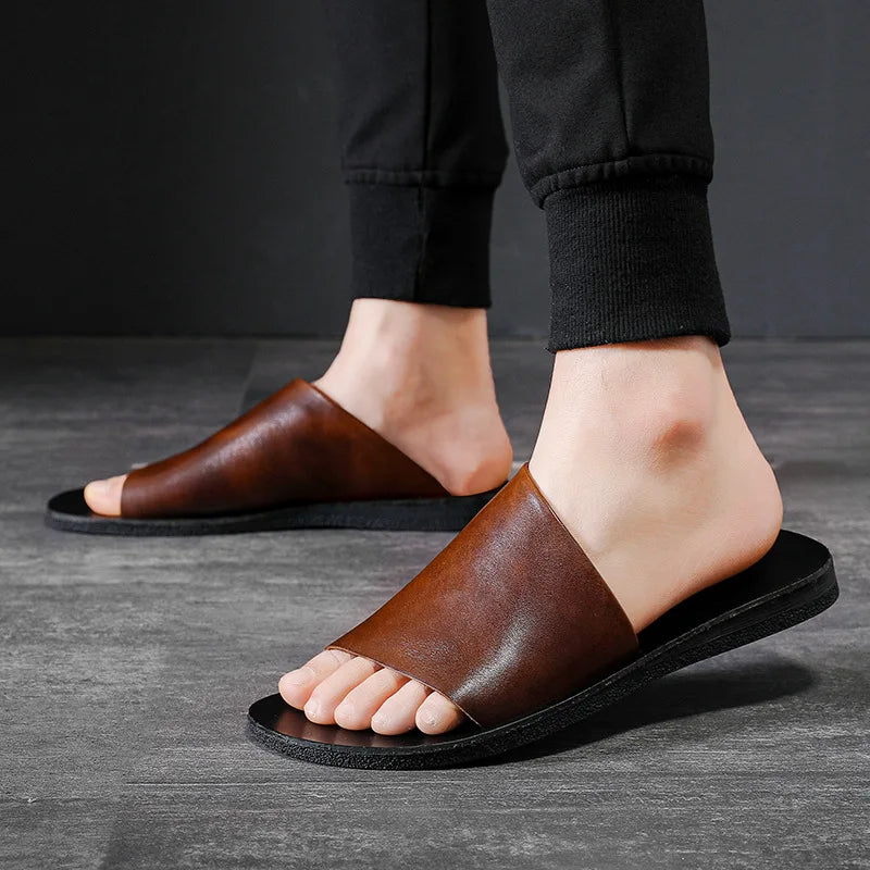The Positano – Luxor Men™ Leather Slide - Buy 1 Get a Free Matching Leather Belt