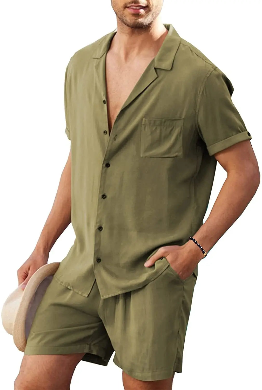 The Santorini – Luxor Men™ Linen Ensemble - Buy 1 Set, Get Sandals & a Watch Free