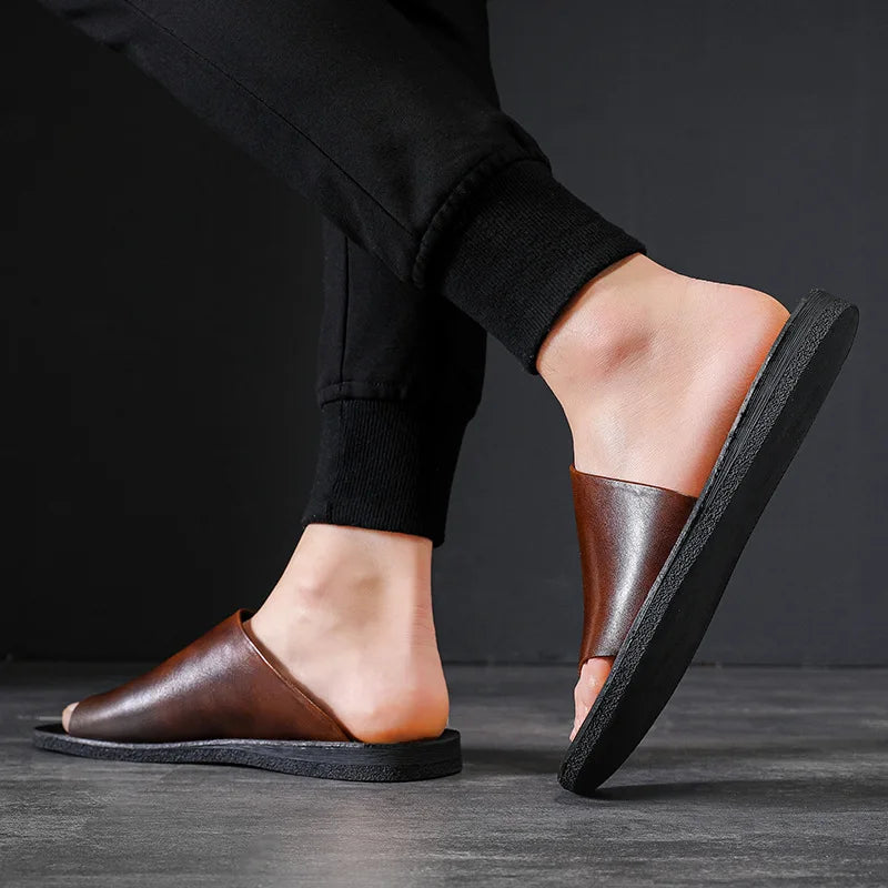 The Positano – Luxor Men™ Leather Slide - Buy 1 Get a Free Matching Leather Belt
