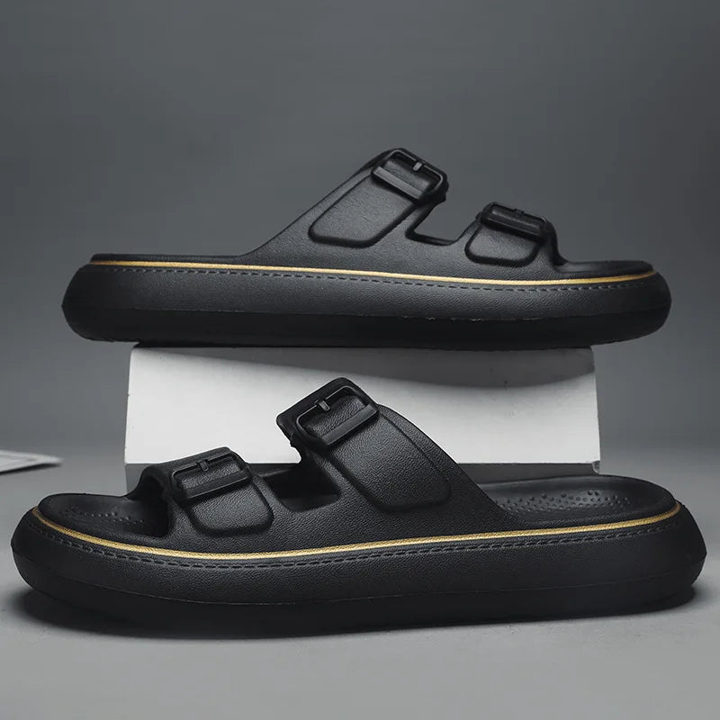 The Tulum – Luxor Men™ Platform Slide - Buy 1 Get a Free Linen Tote Bag