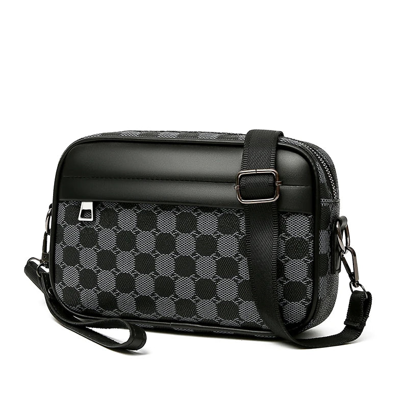 The Mayfair Messenger – Luxor Men™ Chequerboard Canvas Bag - Buy 1 Get 3 Bracelets