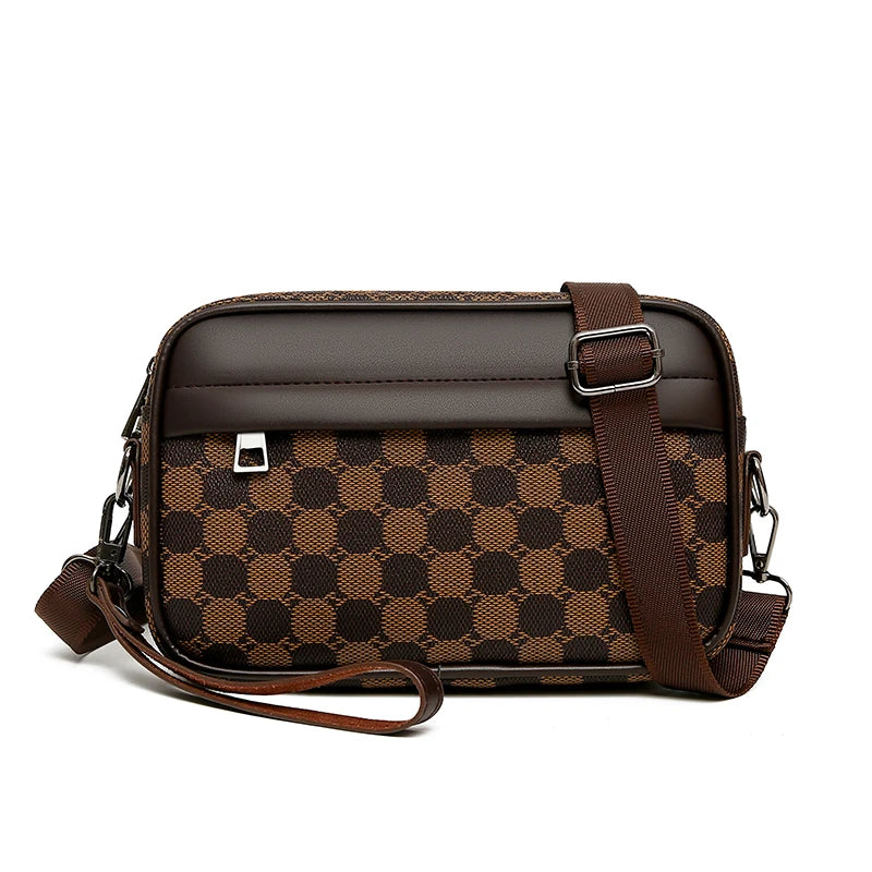 The Mayfair Messenger – Luxor Men™ Chequerboard Canvas Bag - Buy 1 Get 3 Bracelets