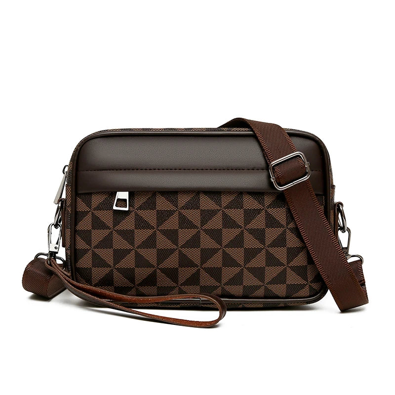 The Mayfair Messenger – Luxor Men™ Chequerboard Canvas Bag - Buy 1 Get 3 Bracelets