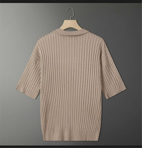 Linea Polo Shirt – Textured Elegance in a Refined Apricot Hue | Buy 1, Get 1 Free