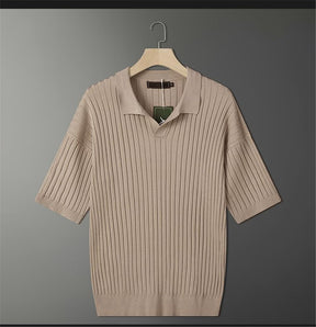 Linea Polo Shirt – Textured Elegance in a Refined Apricot Hue | Buy 1, Get 1 Free