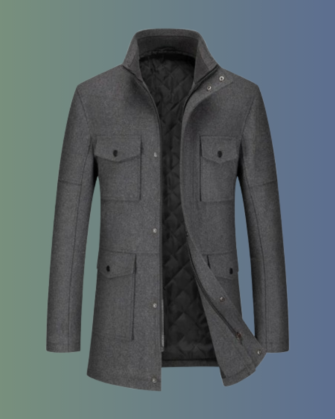 The Regent Overcoat– Luxor Men™ Quilted Field Jacket - Free Express Shipping Included