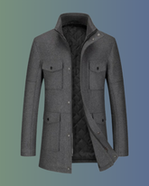 The Regent Overcoat– Luxor Men™ Quilted Field Jacket - Free Express Shipping Included