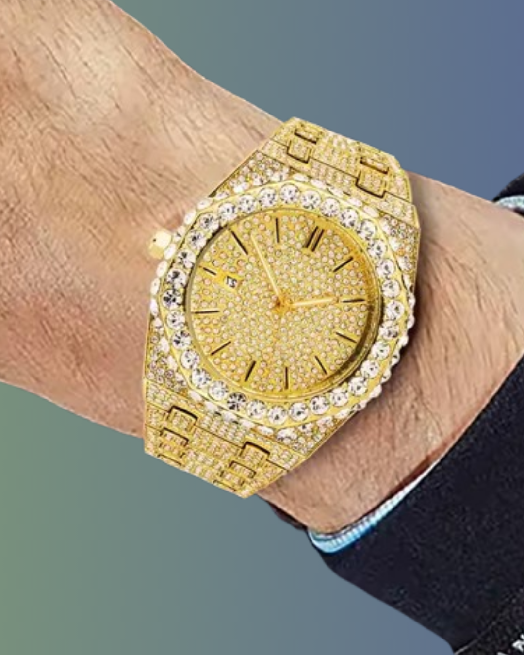 The Aspen Frost – Luxor Men™ Glacial Diamond Watch - Buy 1 Get 3 Premium Straps