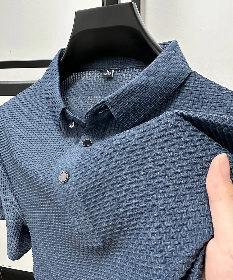 Textura Polo Shirt – Slim Fit with Refined Texture and Two-Button Detail | Buy 1, Get 1 Free
