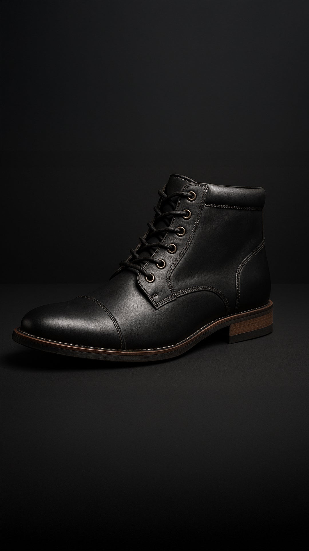Clarey Belgrave Cap-Toe Boot – Black Waxed Calf Leather