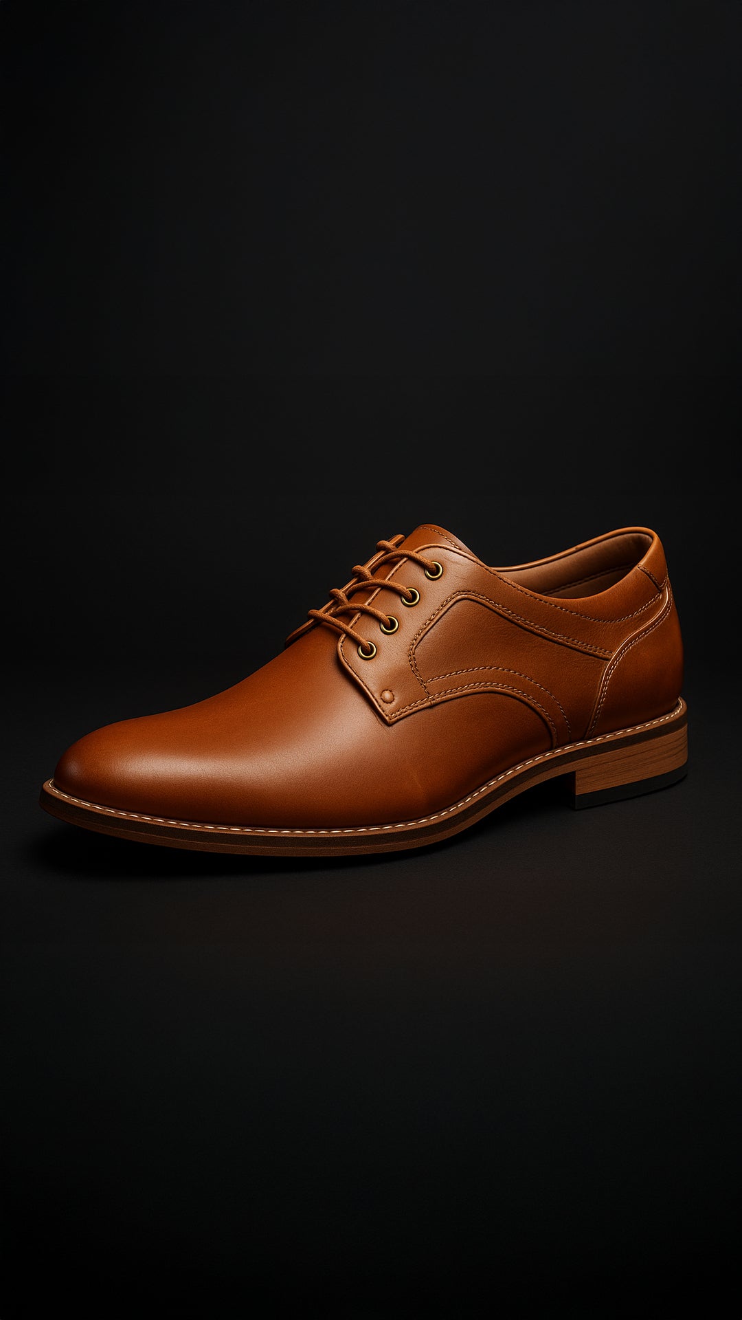 Clarey Holborn Plain-Toe Derby – Tan Burnished Calf Leather