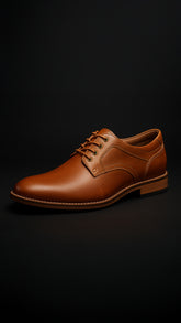 Clarey Holborn Plain-Toe Derby – Tan Burnished Calf Leather