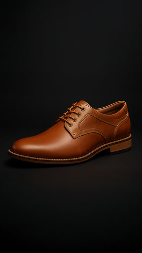 Clarey Holborn Plain-Toe Derby – Tan Burnished Calf Leather