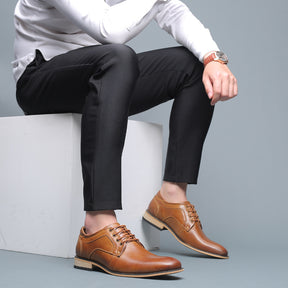 Clarey Holborn Plain-Toe Derby – Tan Burnished Calf Leather
